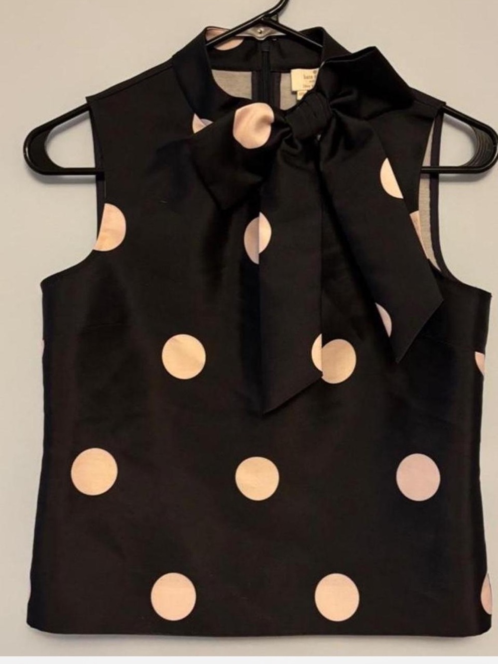kate spade Black Sleeveless Polka Dot Blouse